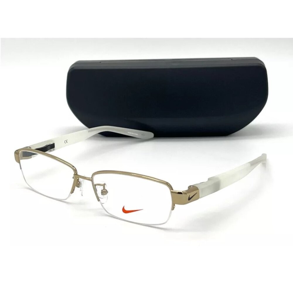 NIKE NK8121AF 650 Shiny Silver Transparent / Demo Lens 54mm Eyeglasses